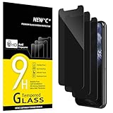 NEW'C 3 Stück, Sichtschutz Panzer Schutz Glas für iPhone 11 Pro, iPhone X, iPhone XS (5,8 Zoll), Verbesserter 28-Grad-schutzwinkel, Ultra-Haltbare 9H Härte, Blasenfrei