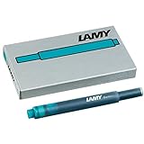 Lamy 1202741 T 10 Tinte 825 – Tintenpatrone mit großem Tintenvorrat in der Farbe Türkis für alle Lamy Patronenfüllhaltermodelle – 5 Stück / 1,25 ml