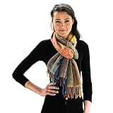 NELUHA Pashmina Schal bunt traditionell gemustert für Damen und Herren Schultertuch Tuch 185cm x 70cm Stola regenbogenfarben