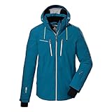 killtec Herren Skijacke/Funktionsjacke mit abzippbarer Kapuze und Schneefang KSW 44 MN SKI JCKT, mittelblau, L, 38698-000