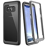 WE LOVE CASE Schutzhülle für Samsung Galaxy S8, 360-Grad-Schutzhülle, stoßfest, mit integriertem Displayschutz und transparenter Rückseite, für Samsung Galaxy S8, Schwarz