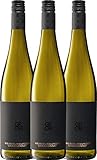 VINELLO 3er Weinpaket Weißwein - Grohsartig Weißburgunder Chardonnay 2021 - Groh mit einem VINELLO.weinausgießer | 3 x 0,75 Liter