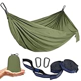 Ultraleicht Hängematte Outdoor 300KG Tragkraft | Reise Hängematte Camping Atmungsaktiv Schnelltrocknendes | Tragbare Fallschirm Nylon Hängematte für Rucksackreisen, Wandern, Garten