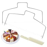 2 Stück Edelstahl Kuchen Cutter Slicer, Doppeldraht Kuchenschneider, Gerade Tortenschneidemaschine, Torten Schneidenblechkuchen mit Kuchenmesser, Torte Kuchenmesser fur Gebäck Brot Toast