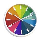 Cabilock 10 Runde Hängeuhr Uhr Schlafzimmer wohnzimmeruhr Bürouhr Kinderzimmeruhr Hochwertige Wanduhr Wall Clock hängende Wanduhr dekorative Wanduhren runde wanduhr Regenbogen-Wanduhr Weiß