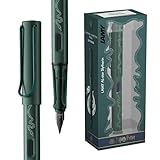 Lamy AL-star Harry Potter Slytherin Füller – Special Edition Füllhalter mit Gravur des Hauses - Stahlfeder in Strichbreite M – leichtes Aluminiumgehäuse – inkl. Tintenpatrone T10 blau – Rechtshänder