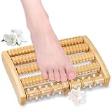 Omtofo Premium Fußmassageroller Holz, Fussroller Massage Plantarfasziitis, Fersensporn Massagegerät für Füße, Fußreflexzonenmassage Gerät aus Echtholz