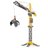 Dickie Toys - Mighty Crane (110 cm) - großer Spielzeug-Kran mit 360°-Drehung & Abrissbirne inkl. Greif-Funktion, Spielkran für Kinder ab 3 Jahre mit Kabel-Fernbedienung