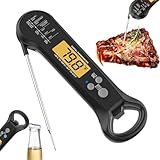 Fleischthermometer Grillthermometer Digitales Bratenthermometer Thermometer Kochen Küchenthermometer, Wasserdichtes Langer Sonde Und LCD Bildschirm Für Backen, Küche, Ofen