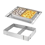 Anicy Backrahmen Rechteckig Verstellbar - Tortenring Verstellbar Wiederverwendbar Edelstahl Backform Rechteckig Tortenring mit Teiler für Kuchen Torten Pizza Backen und Dekorieren