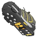 Grectek GT10 Steigeisen leichte Eis- und Schnee-Grip-Stollen über Schuh-/Stiefel-Traktionsstollen zum Hineinschlüpfen in Stretch-Schuhe (Medium)