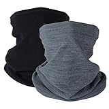 2 Stück Damen Herren Winter Loop Schal Weichem Fleece Halswärmer Winddicht Ski Maske Schlauchschal Warmer für Skifahren Laufen Radfahren