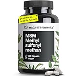 MSM Kapseln - 180 vegane Kapseln - Laborgeprüfte 1600mg Methylsulfonylmethan (MSM) Pulver pro Tagesdosis - Ohne Magnesiumstearat, hochdosiert und in Deutschland produziert