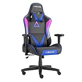 Hbada Gaming Stuhl Racing Stil Bürostuhl Ergonomischer PC-Stuhl mit Lendenwirbelstütze, Kopfstütze und Hohe Rückenlehne Verstellbarer PU Leder Drehsessel,Violett