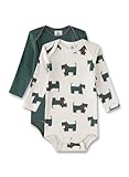 Sanetta Body (Doppelpack) Off-White & Grün | Hochwertiger und nachhaltiger Body für Jungen aus Bio-Baumwolle. Inhalt: 2er Set Baby Body 104