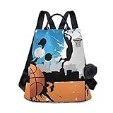 ISAOA Basketball Spieler Junge Rucksack für Frauen Anti Diebstahl Mode Geldbörse Rucksack Schultertasche Rucksack für Frauen Anti Diebstahl Mode Geldbörse Rucksack Umhängetasche, mehrfarbig, One size