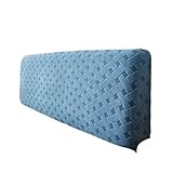 Stretch-Spandex-Kopfteilbezug, solides blaues Jacquard-Muster, für Bett, Kopfteil, Größe L 150 cm, H 50, 60 cm, verdickter Schonbezug für Bettkopf