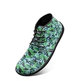 Jeiento Herren Barfußschuhe Camouflage - Breite Zehenbox Camo Zero Drop Sole Walkingschuhe, grün/camouflage, 40 EU