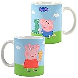 Peppa Wutz Tasse - Stofftiere Peppa Pig Kinder Kindertasse Becher Weiß aus Keramik 320 ml