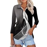 3/4 Arm Shirt Damen Schwarz 3/4 Arm Bluse Damen Shirt Damen 3/4 Arm Weiß Sport Top Damen T Shirt Damen V Ausschnitt Top Damen Schwarz Medusa Kostüm Damen 3/4 Arm Bluse Damen Grau 2XL