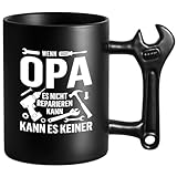 Opa Tasse mit Schraubenschlüssel Griff, Opa Geschenk für Männer, Wenn Opa Es Nicht Reparieren Kann Kaffeetasse für Opa Geburtstagsgeschenk Weihnachten Vatertag Geschenk (für OPA)