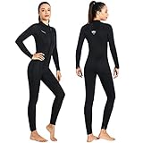 KREVZ 3mm Neoprenanzug Herren Damen Neopren Tauchanzüge Ganzkörper-Tauchanzüge, Frontreißverschluss Langarm Stretch Tauchhaut zum Schwimmen Schnorcheln Tauchen Surfen Wassersport