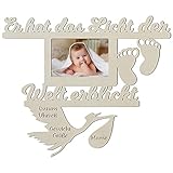 Baby Wand Bilderrahmen mit Namen und Geburtsdaten Geschenke zur Geburt Geschenke für das Babyzimmer erstes Jahr Babygeschenke für Junge