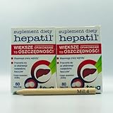 2x Hepatil 80 Tabletten - trägt zur ordnungsgemäßen Fettstoffwechsel bei, MiL4 Bleistift, Lebermedikament, Leberzirrhose, Leberregeneration, Verbesserung der Verdauung