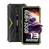 Ulefone Android 13 Armor X12, 6 GB + 32 GB Smartphoen, bruchsicher, 8-Core, 5,45 HD +, 4860 mAh, 13 MP + 8 MP Kamera NFC/OTG/Face ID/4G Dual Nano SIM Handy Wasserdicht/Hülle/2 Jahre Garantie (Grün)