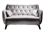 Atlantic Home Collection Sofa Janna, 2 Sitzer, Samt, Silber Grau, 137x76x79 cm (BxTxH)