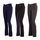 LAZURA Damen Jodhpur Reithose Vollbesatz Comfort schwarz/dunkelgrau 42