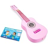 New Classic Toys - 10345 - Musikinstrument - Spielzeug Holzgitarre - Rosa