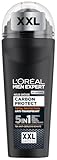 L'Oréal Men Expert XXL 5in1 Deoroller für Männer, Deo Roll-On gegen starken Schweißgeruch, Schwitzen, Achselnässe und weiße Rückstände, Herren 48H Deodorant ohne Alkohol, Carbon Protect, 1 x 100ml