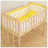 WXJHNYBS Baby Cot Bumper, 4-Seitig,Reine Baumwolle Beistellbett Umrandung mit Matratze und Kissen,Waschbar Babybett Zubehör für Kinderbett,B-120x65cm