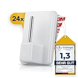 NEUFELD® 24 Gardinenhaken selbstklebend weiß [inkl. 3M Klebefläche] - Gardinenstangen Klebehaken ohne Bohren für Vorhänge & Scheibengardinen