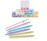 DIY Creative Letter Pen Set mit englischen Zahlen, Macaron 6 Farben Süße Stifte Kawaii Pen Coole Stifte Lustige Stifte Versenkbare Gel-Tintenstifte Kugelschreiber 0,5 mm schwarze Tinte