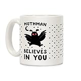 LookHUMAN Mothman Kaffeetasse – lustige Kaffeetassen für Erwachsene, Humor, einzigartige Kaffeetassen für Cryptid-Liebhaber, doppelseitiger Druck, Keramik-Kaffeetassen, spülmaschinenfest, Neuheit