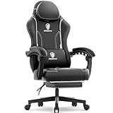 Dowinx Gaming Stuhl Racing Gamer Stuhl, Ergonomischer Gaming Sessel mit Lendenwirbelstütze, Gaming Chair PU Leder PC-Stuhl Verbreiterte Rückenlehne 150KG, Schwarz