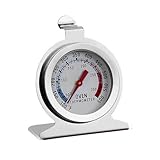 Edelstahl Ofenthermometer,300 °C Oven Thermometer zum Aufhängen und hinstellen Backofenthermometer, Holzofen, Holzbackofen, Pizzaofen, Backofen Thermometer Analog