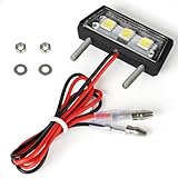 evermotor Universal Mini 12V 1W E4 LED Kennzeichenleuchte, Kennzeichenbeleuchtung E-geprüft Motorrad Auto Kfz Quad ATV schwarz Wasserfest IP67