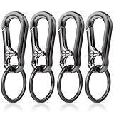 Redamancy 4 Stück Karabiner Set, Karabiner Schlüsselanhänger, Abnehmbare Karabinerhaken, Schlüsselanhänger Metall, Karabinerhaken Klein Schlüsselanhänger als Schlüsselhalter und zum Basteln(Schwarz)