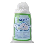 POWER FÜLL® eco - weiß | 1kg Nachhaltige Füllwatte | Spielzeugnorm Zertifiziert | Waschbar bis 40°C | Bastelwatte | Kissenfüllung | Stopfmaterial (1 kg)