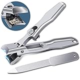 DRMODE Nagelknipser Wide Kieferöffnung Kein Spritzer Nagelknipser für Dicke Nägel , Edelstahl Nagelknipser Fußnägel Groß Nail Clippers mit Scharf Gebogene Klinge für Männer