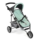 Bayer Chic 2000 - Puppenbuggy Lola, Jogging-Buggy, Puppenjogger, Puppenwagen, Melange anthrazit, Mint, 612-67, 70 x 33 x 62 cm