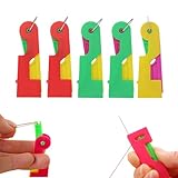Nadeleinfädler,Einfädelhilfe für Nähnadeln Nähmaschinen Zubehör Kunststoff Nähnadeln Einfädler, Automatischer Einfädler Nadel Threading Tool für Handnähen und Nähmaschinen (5)