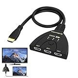 HDMI Switch 4K,HDMI Switch 3 Port Splitter,HDMI Switch HDMI Splitter,HDMI 3 in 1 Out,Unterstützt 4K60Hz High-Definition-Bildqualität und ist weitgehend kompatibel mit verschiedenen HDMI-Geräten