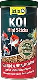 Tetra Pond Koi Mini Sticks - Koi-Futter für farbenprächtige Fische und eine verbesserte Wasserqualität, 1 L Dose