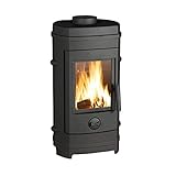 Invicta Remilly Holzofen aus Gusseisen, schwarz, 7 kW, Heizfläche 40 bis 85 m², grüne Flamme 7 Sterne