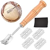 AOMiGT Bäckermesser 5 Ersatzklinge Teigmesser Baguettemesser Brot Lahm Scoring Tool Set Ritzmesser zum Einschneiden für DIY Brot Backen