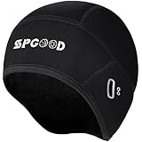 SPGOOD Fahrrad Mütze Radmütze Helm Unterziehmütze Herren/Damen Fahrrad Kappe Sportmütze Laufmütze Bike Warm Cap Winter Winddichte Wintermütze Atmungsaktiv Helmmütze(Schwarz)